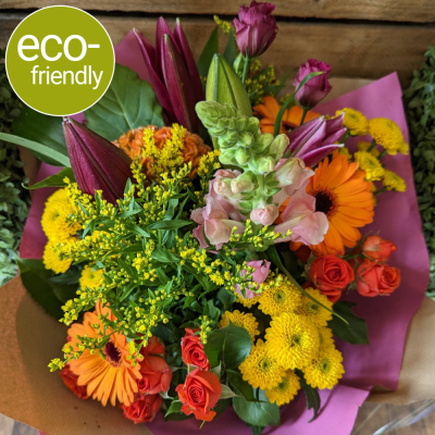 Florist Choice Eco-Vibrant Bouquet - Spoilt for choice? Can’t decide? Simply set your budget, select the occasion from the dropdown list, and let one of our expert florists take care of the rest!