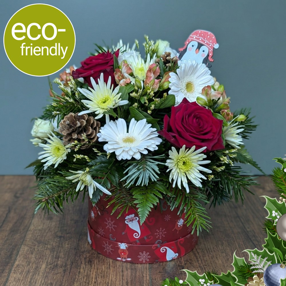 Classic Christmas Hat Box Arrangement