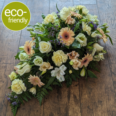 Eco-Funeral Spray, Neutral by The Floral Box, Darlington - Choose from a variety of neutral colors for your eco-friendly funeral spray. Our biodegradable floral foam is a sustainable option that will help you honor your loved one's memory.