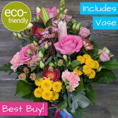 The Floral Box: Bright Vase Flowers | Florist Choice Gift - The Floral Box: Bright vase flowers, Florist Choice. Hand-made, eco-friendly, reusable vase. Order online for delivery or collection today!