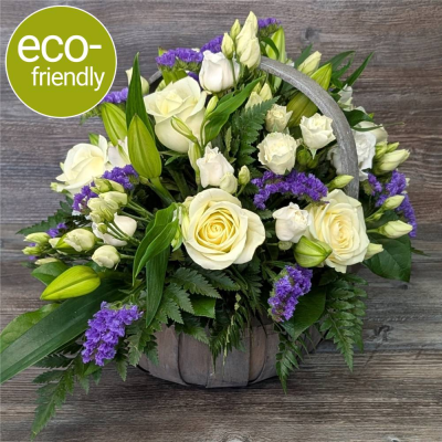 Rustic Trug Basket Blooms | Treasured Memories | The Floral Box - Treasured Memories Trug Basket: Seasonal flowers in a reusable, rustic basket. Natural, elegant design. Eco-friendly. Darlington delivery. The Floral Box.