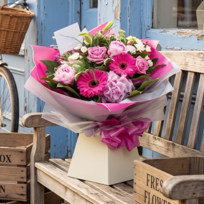 Heritage Cherry Blossom Bouquet | The Floral Box Darlington - Discover classic English floristry with The Heritage Cherry Blossom. A romantic, lush florist choice bouquet delivered locally in and around Darlington.