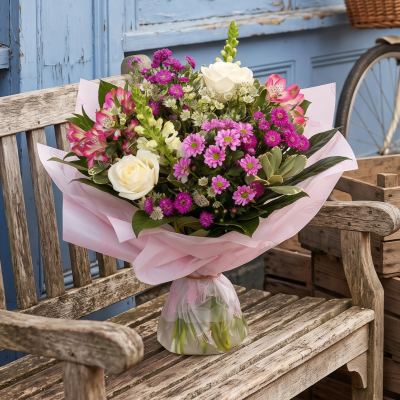 Heritage Hello Bouquet | Florist Choice | The Floral Box Darlington - Send a joyful greeting with The Heritage Hello Bouquet! A vibrant, bespoke florist choice arrangement, handcrafted and delivered locally in Darlington.